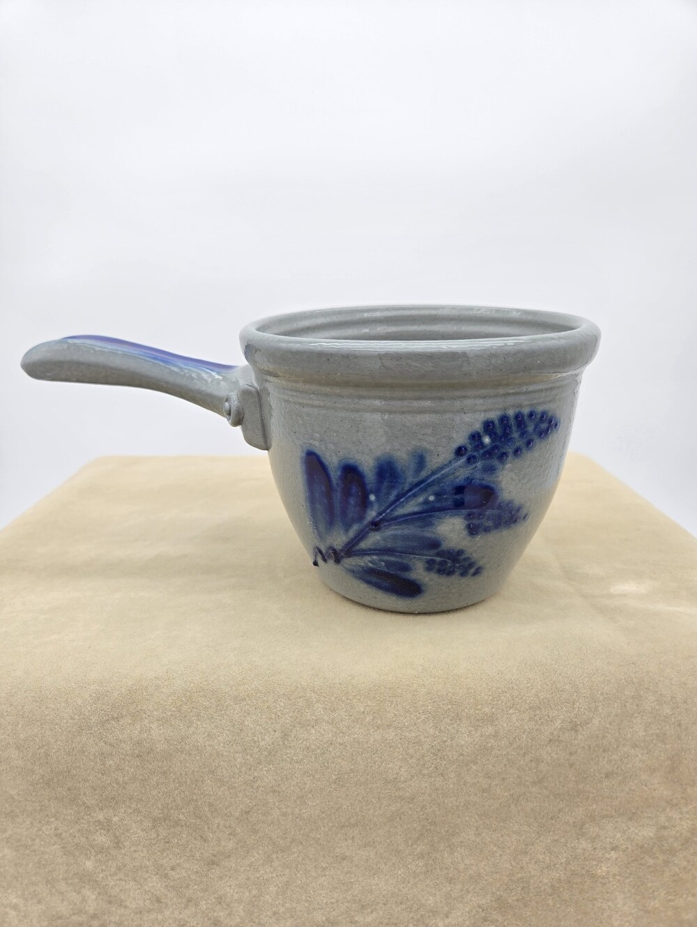 Rare style 1999 Eldreth Salt Glazed Gray Long Handled Pot